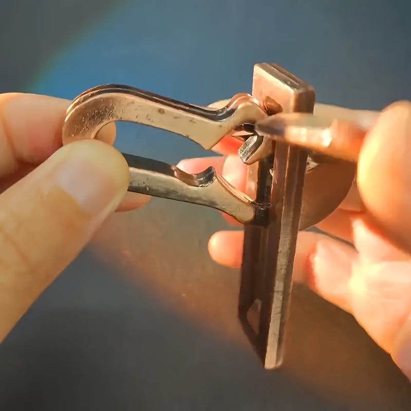 Rompecabezas Metal 9 Anillos | Candado Aleación Cobre | Desarrollo Inteligencia