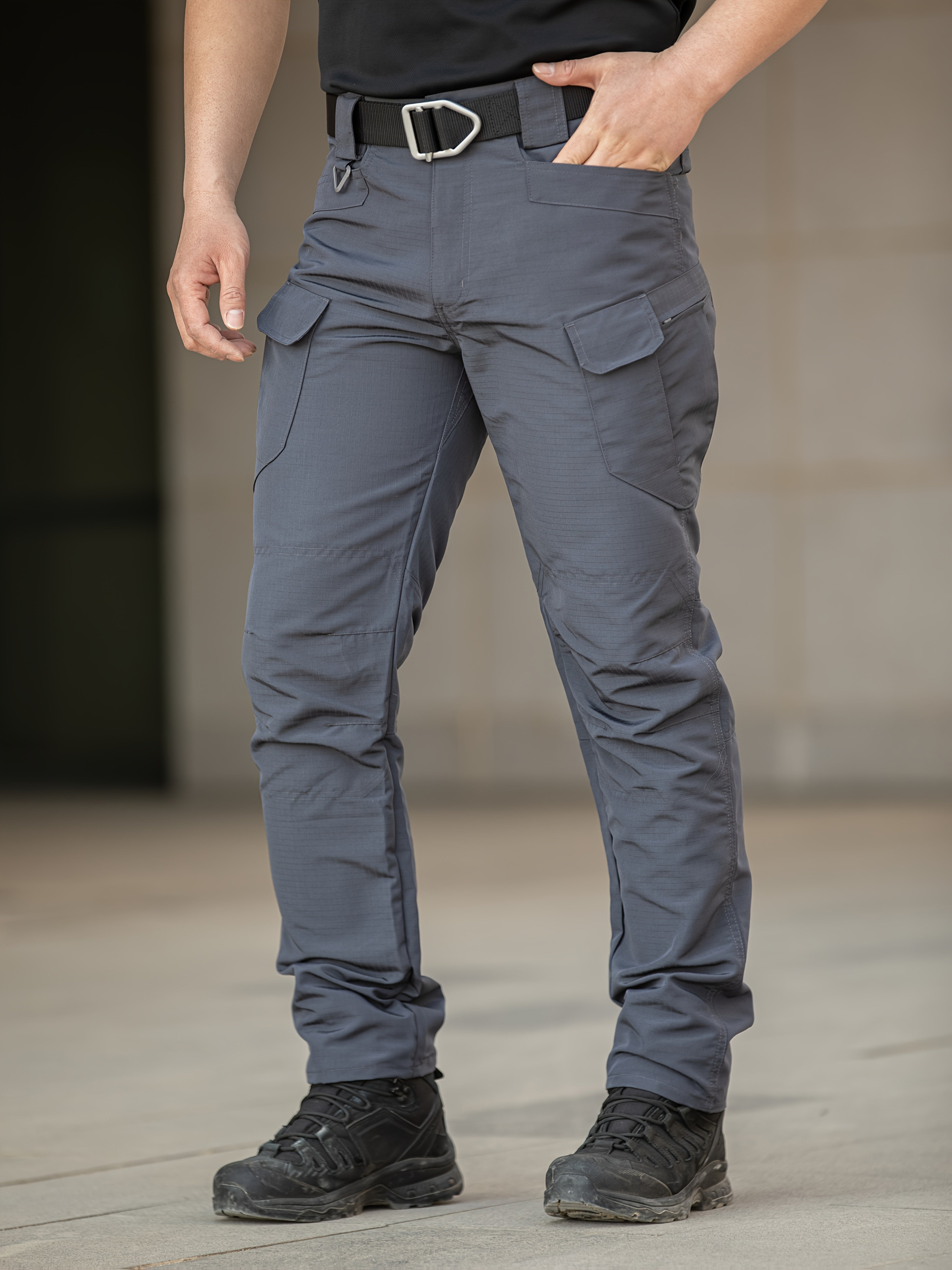 Men's Multi-Pocket Work Pants - Tactical and Casual Overalls, Durable High-Quality Fabric for Hiking, Camping, and Casual Attire | All-Season Comfortable Outdoor Workwear & Casual Trousers with Sturdy Construction