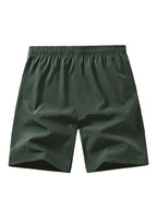 Pantalones Cortos Deportivos Hombre - Secado Rápido, Negro con Bolsillos Naranja, Cordón y Cremallera