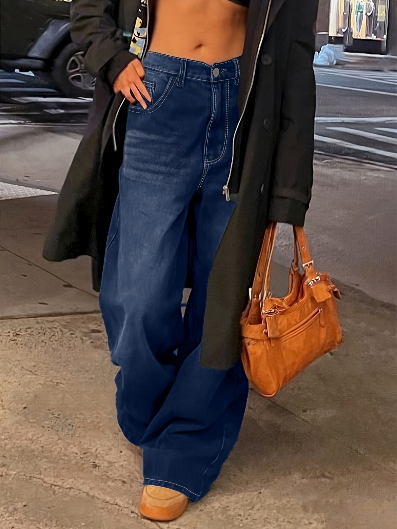 Jeans Rectos de Mujer | Ticotrendy Denim Clásico No Elástico Estilo Urbano Básico