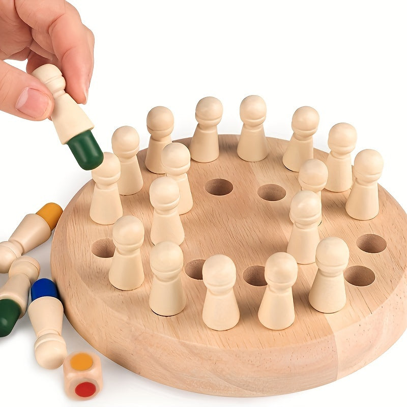 Juego Memoria Madera | Ajedrez Educativo | Estrategia Familiar