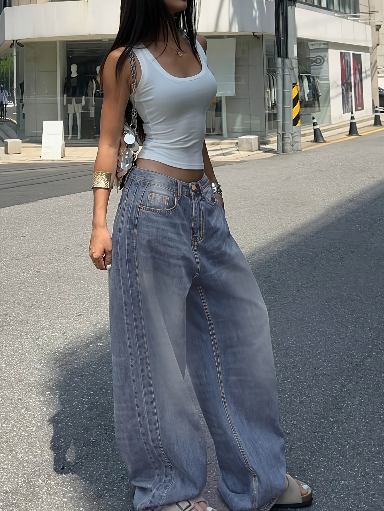 Jeans Rectos Vintage Mujer | Ticotrendy Denim Clásico Lavado Loose Fit Casual