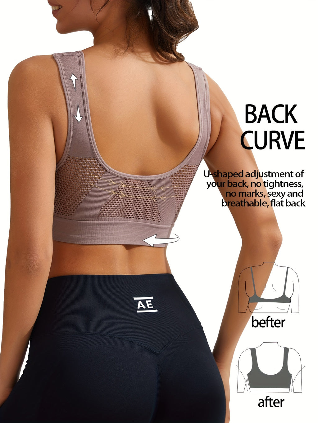 Top Deportivo Espalda Diseño | Antishock | Relleno Extraíble | Ticotrendy