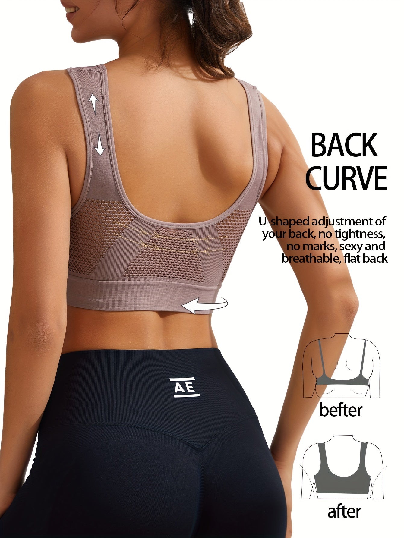 Top Deportivo Espalda Diseño | Antishock | Relleno Extraíble | Ticotrendy