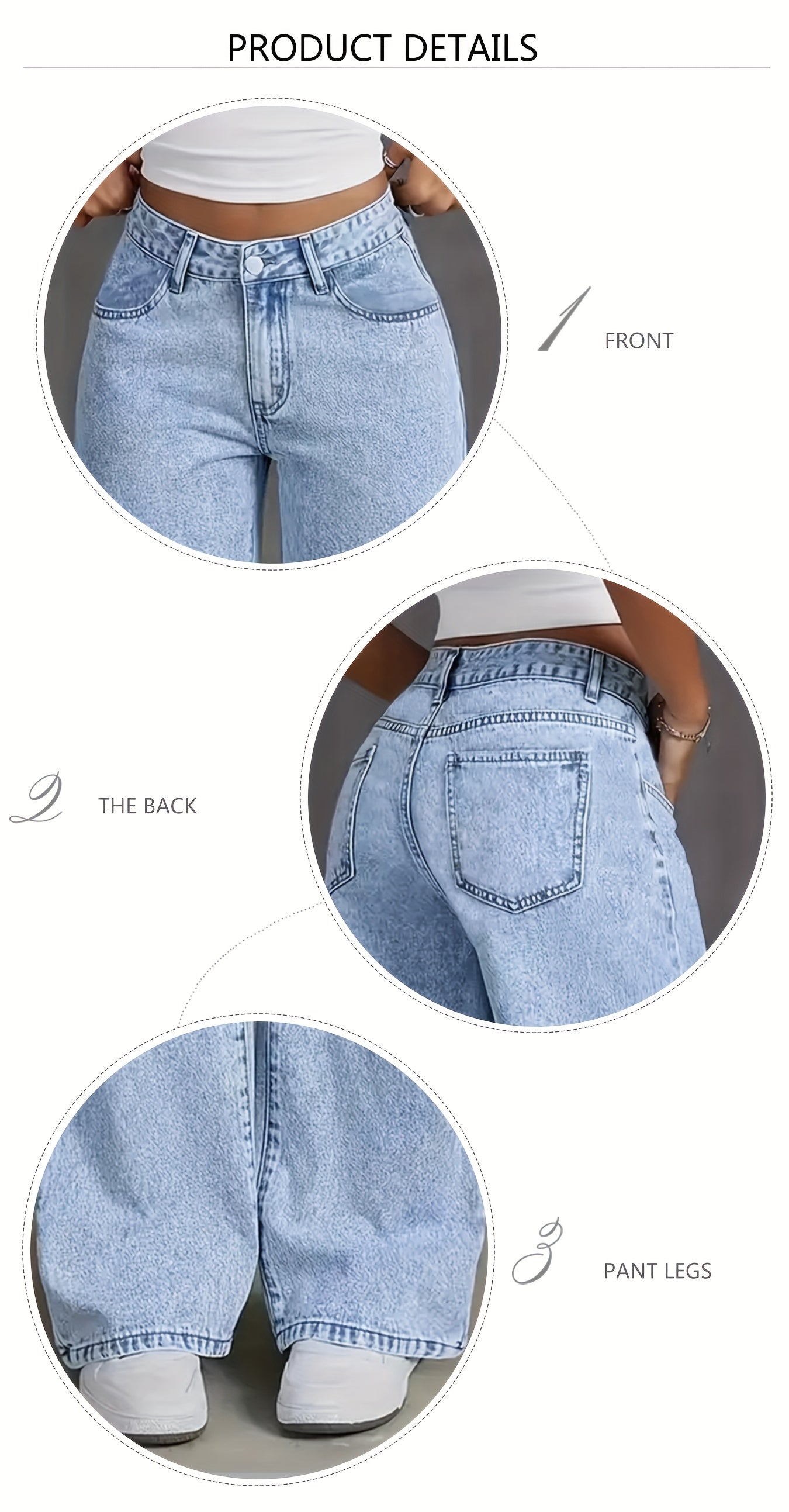 Jeans Rectos Pierna Ancha Mujer | Ticotrendy Denim Elástico Cintura Alta Control Abdominal