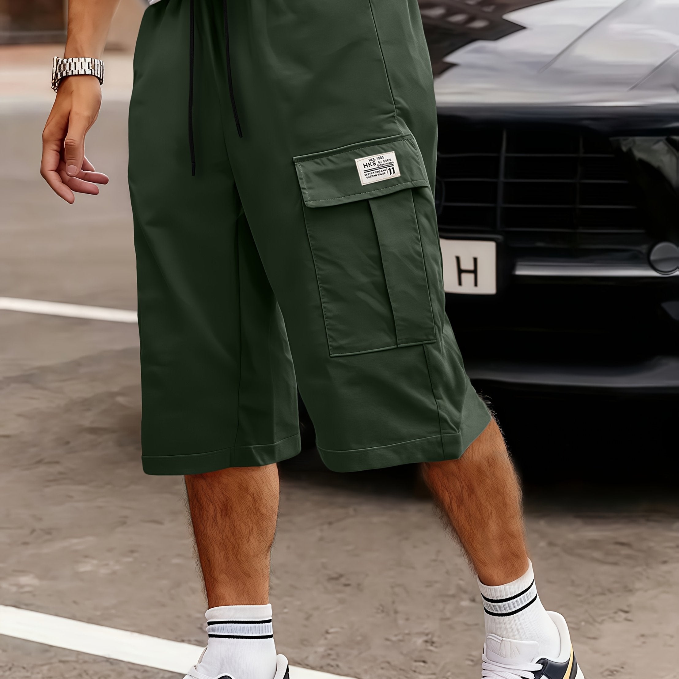 Shorts Cargo Hombre | Corte Holgado, Múltiples Bolsillos | Verde, Negro, Beige