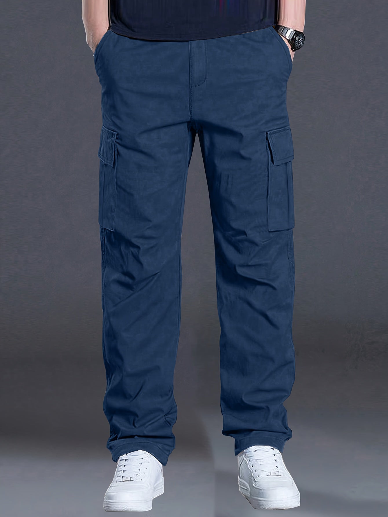 Men'S Outdoor Casual Cargo Pants - Loose Fit, Drawstring Waist, Multiple Pockets, Solid Color, All-Season Comfort for Hiking & Weekend Activities, Hiking Pants, Durable Fabric, Men Pants, Cargo Pants Men, Men Trouser, Men Spo