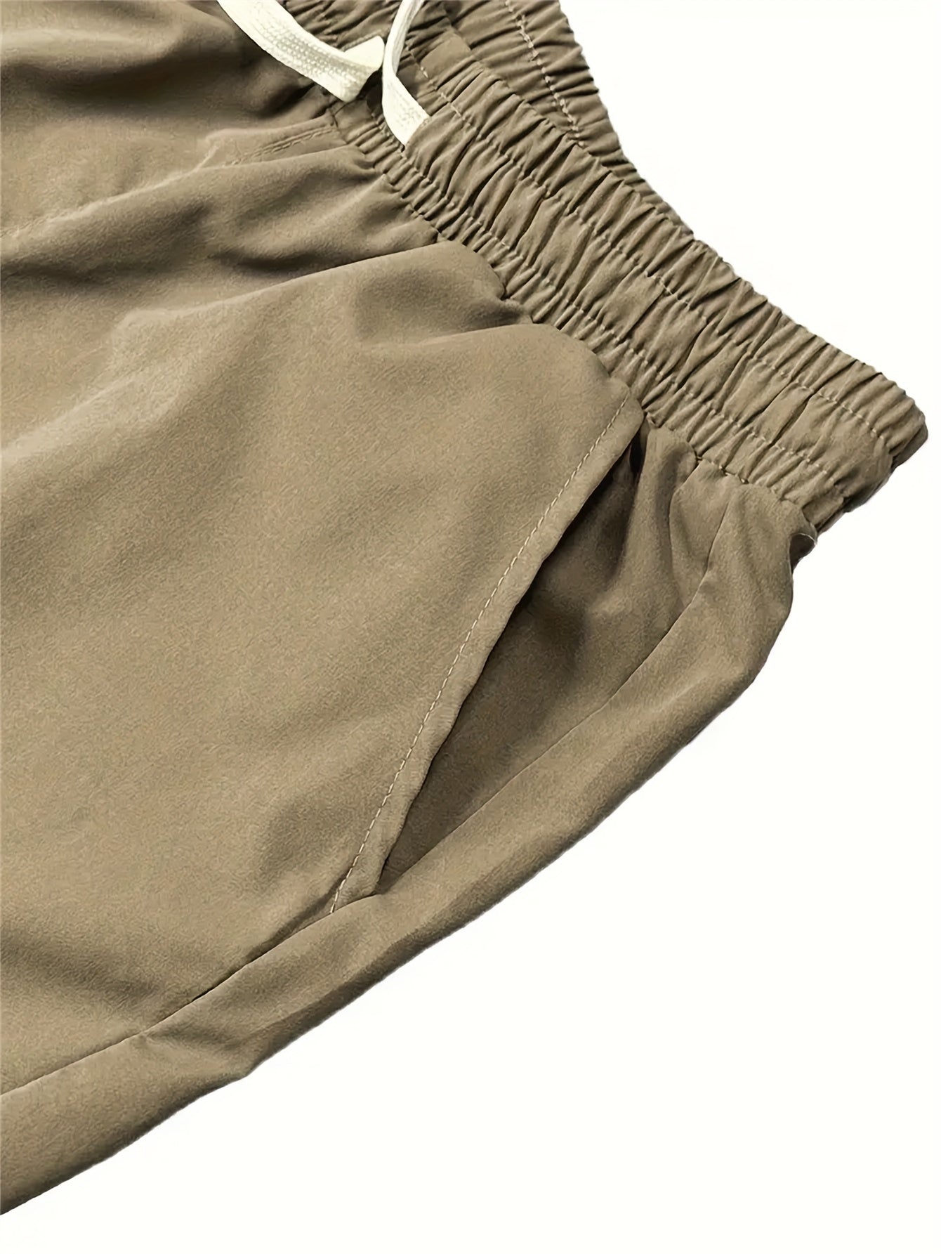 3pcs Men'S Casual Solid Color Joggers - Multiple Flap Pockets, Drawstring Waist, Polyester, Outdoor Work Pants, Jogging Pants