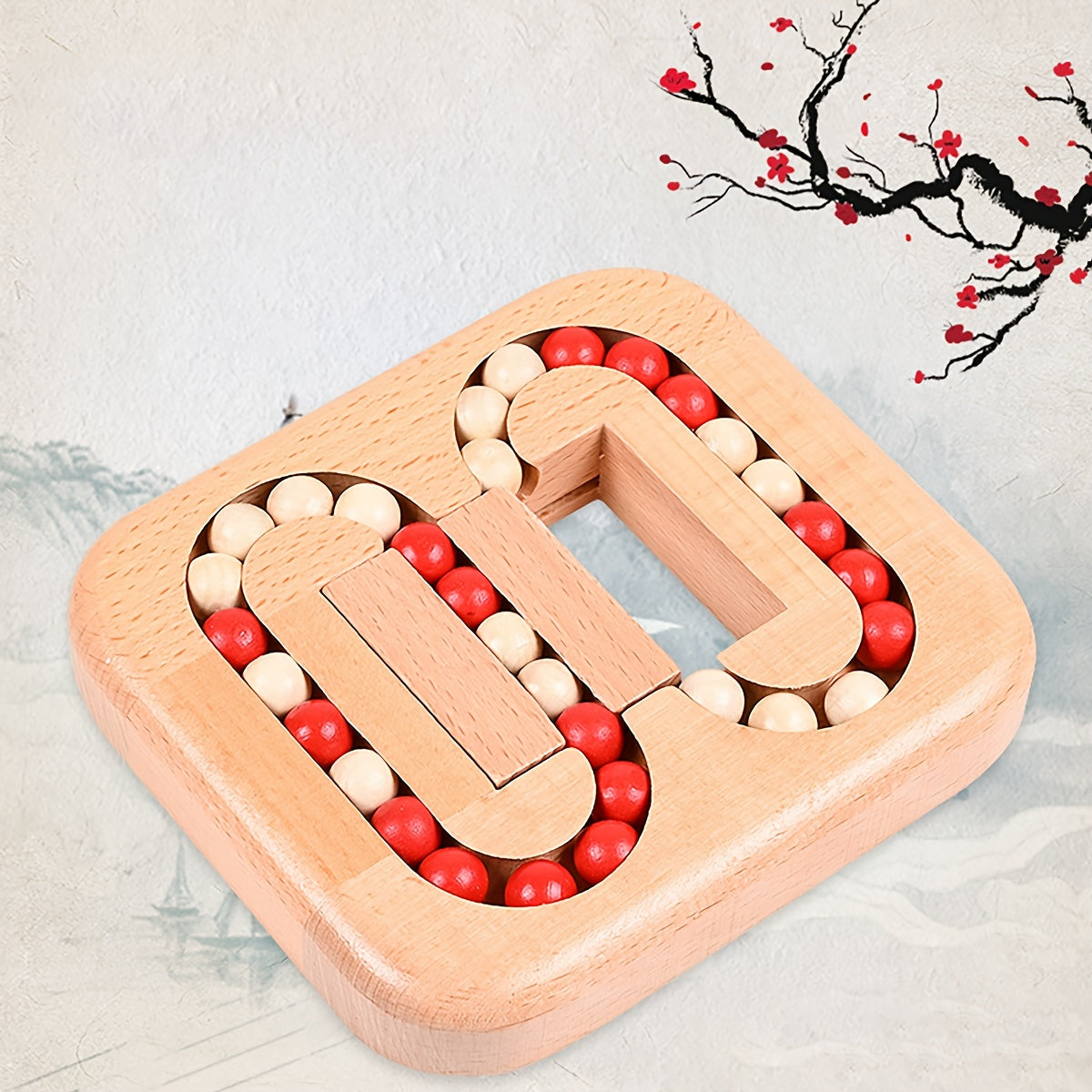 Laberinto Cuentas Madera | Juego Mental Adultos | Pista Bola Geometrica