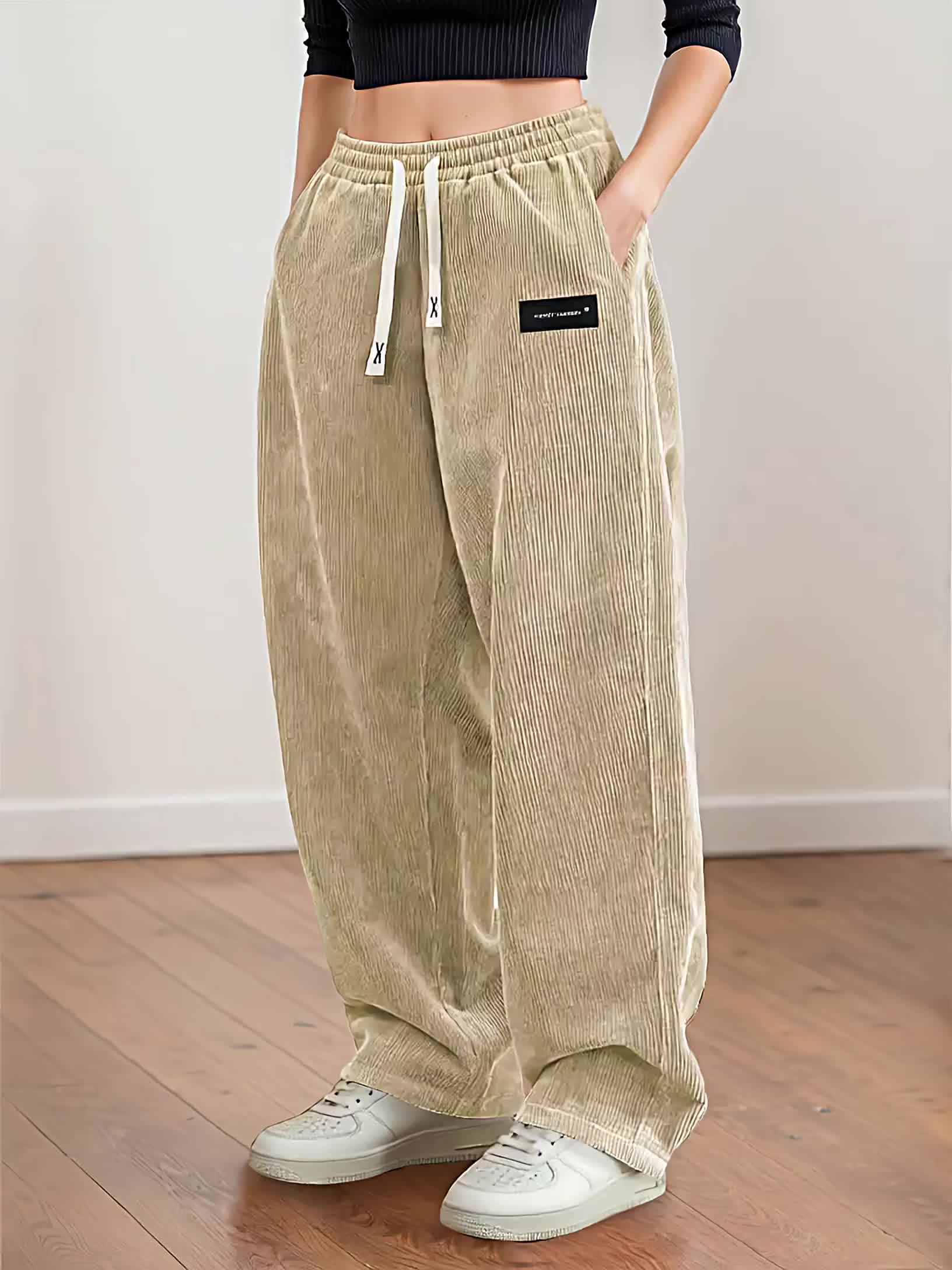 Pantalones Pana Mujer Corte Recto | Ribete Blanco Clásico | Ticotrendy Costa Rica