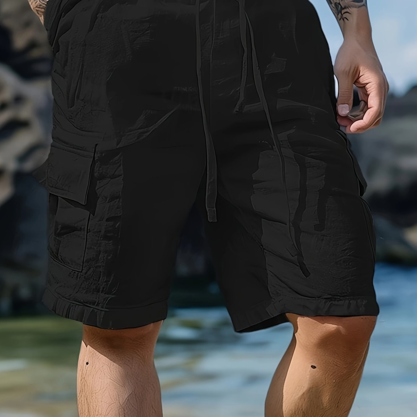 Shorts Casuales Hombre | Múltiples Bolsillos | Cintura con Cordón | Estilo Minimalista