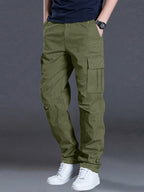 Men'S Outdoor Casual Cargo Pants - Loose Fit, Drawstring Waist, Multiple Pockets, Solid Color, All-Season Comfort for Hiking & Weekend Activities, Hiking Pants, Durable Fabric, Men Pants, Cargo Pants Men, Men Trouser, Men Spo