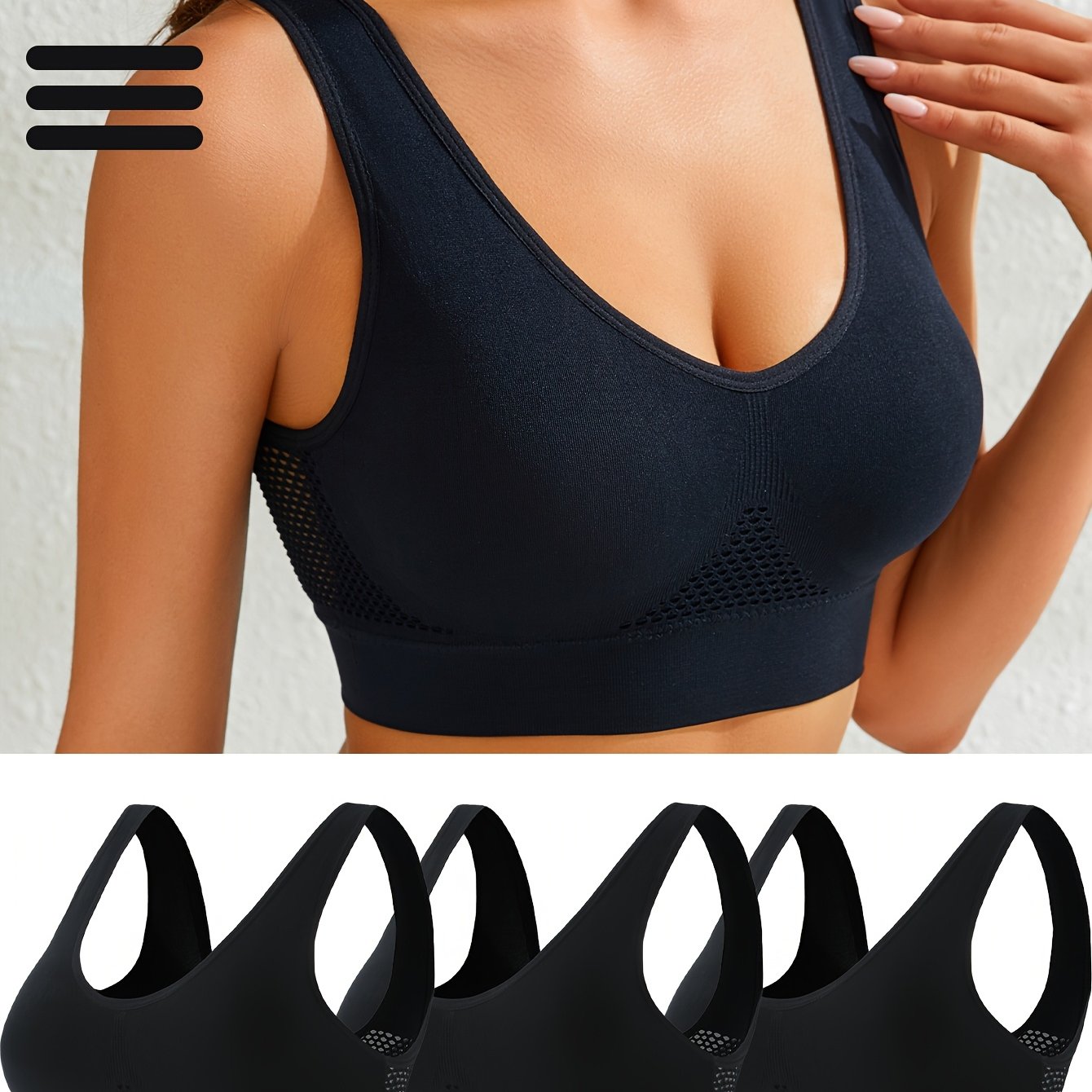 Top Deportivo Espalda Diseño | Antishock | Relleno Extraíble | Ticotrendy