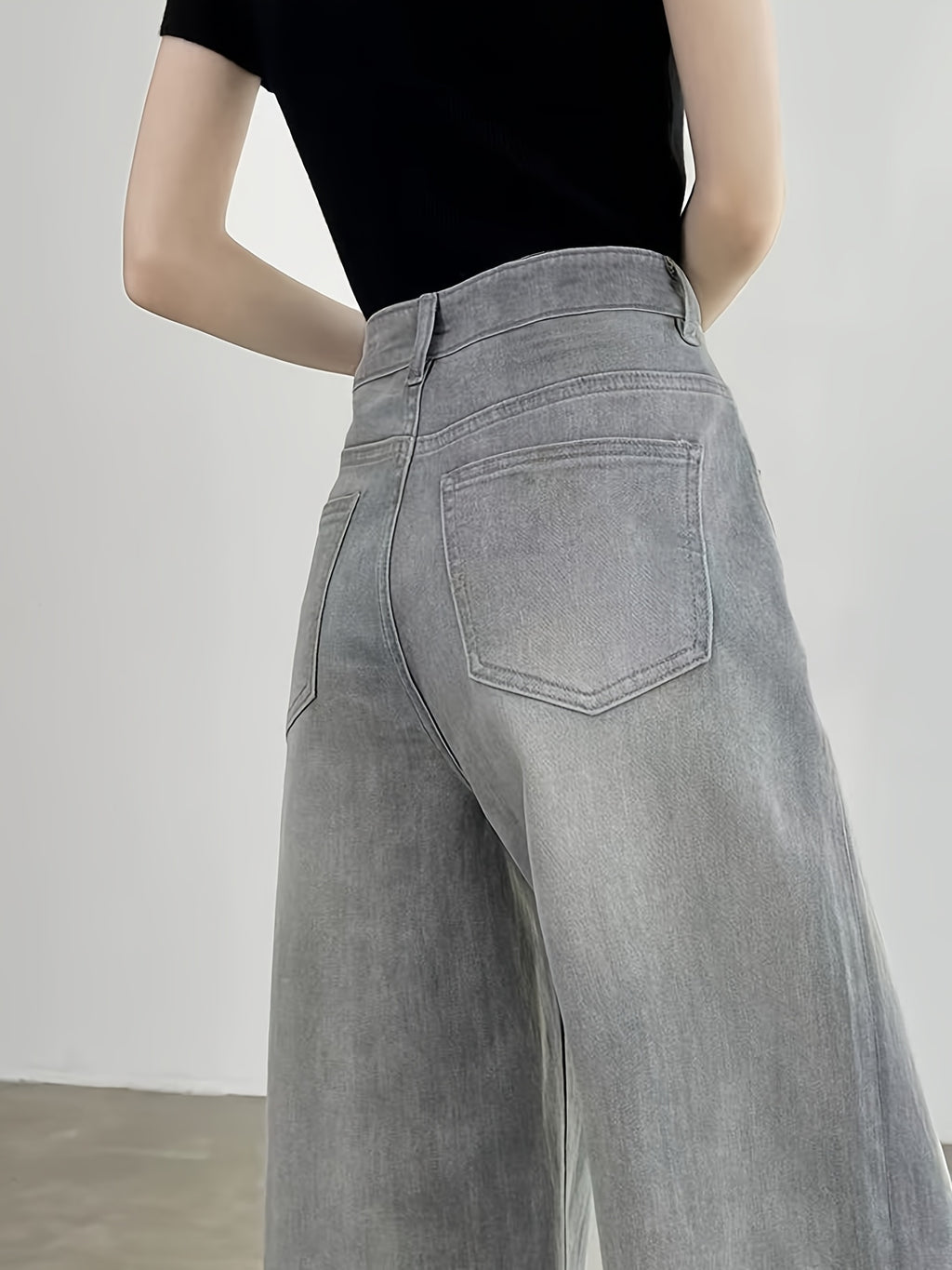 Jeans Pierna Ancha Retro Mujer | Ticotrendy Denim Sin Elasticidad Bota Recta Elegante