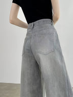 Jeans Pierna Ancha Retro Mujer | Ticotrendy Denim Sin Elasticidad Bota Recta Elegante