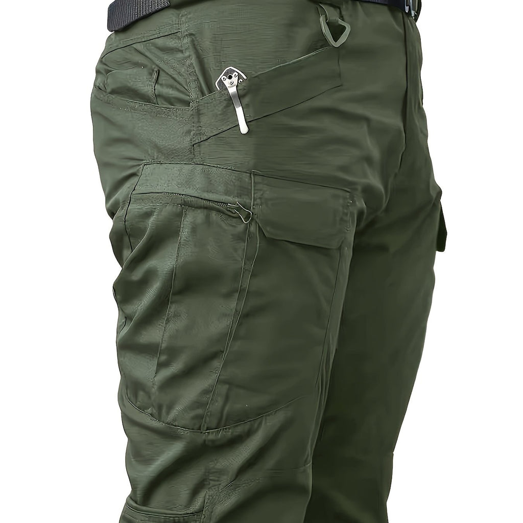 Men's Multi-Pocket Work Pants - Tactical and Casual Overalls, Durable High-Quality Fabric for Hiking, Camping, and Casual Attire | All-Season Comfortable Outdoor Workwear & Casual Trousers with Sturdy Construction