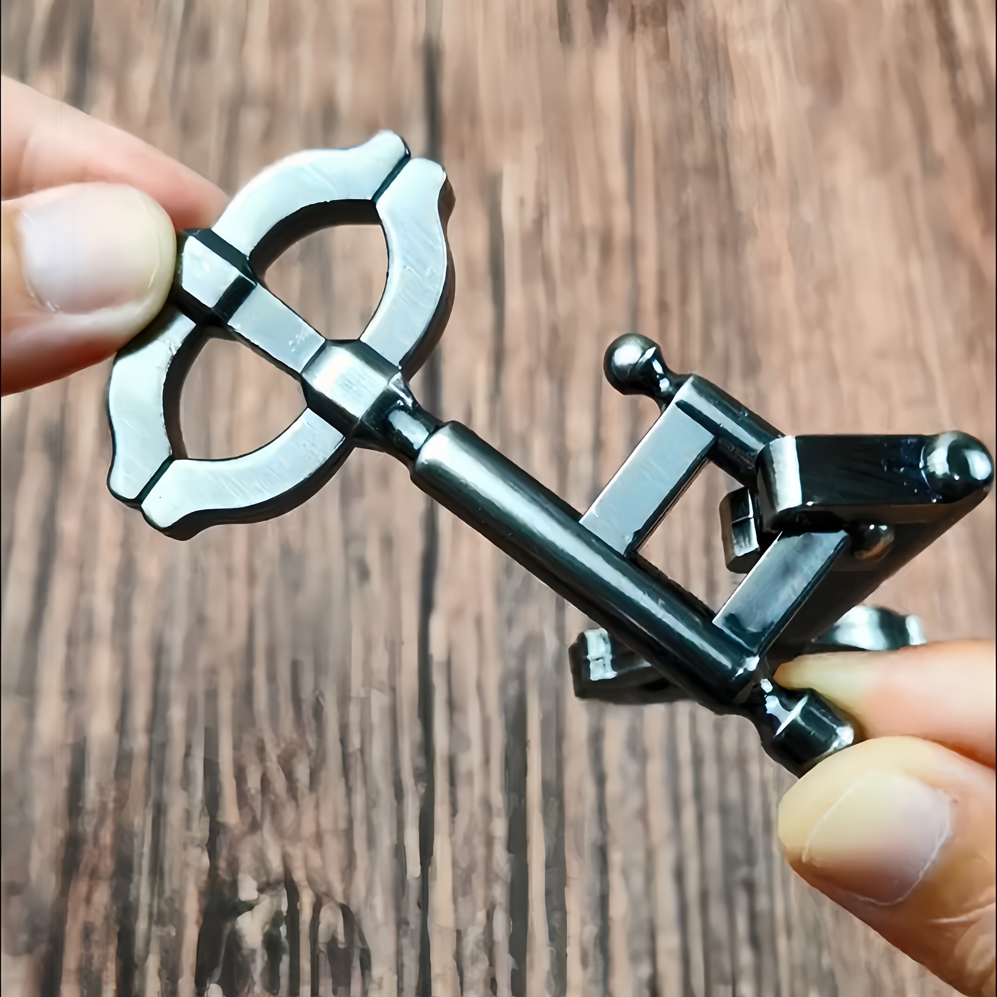 Llave Dorada Mágica | Rompecabezas Metal | Juego Lógica Adultos