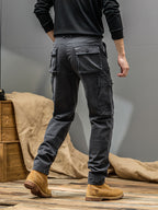 Men's Cargo Pants - Heavy-Duty Multi-Pocket Work Trousers, All-Season Machine Washable Pants with Utility Cargo Design for Construction, Travel, Everyday Carry - Mid-Rise Regular Fit Cargo Pants for Men, Outdoor Activities, S
