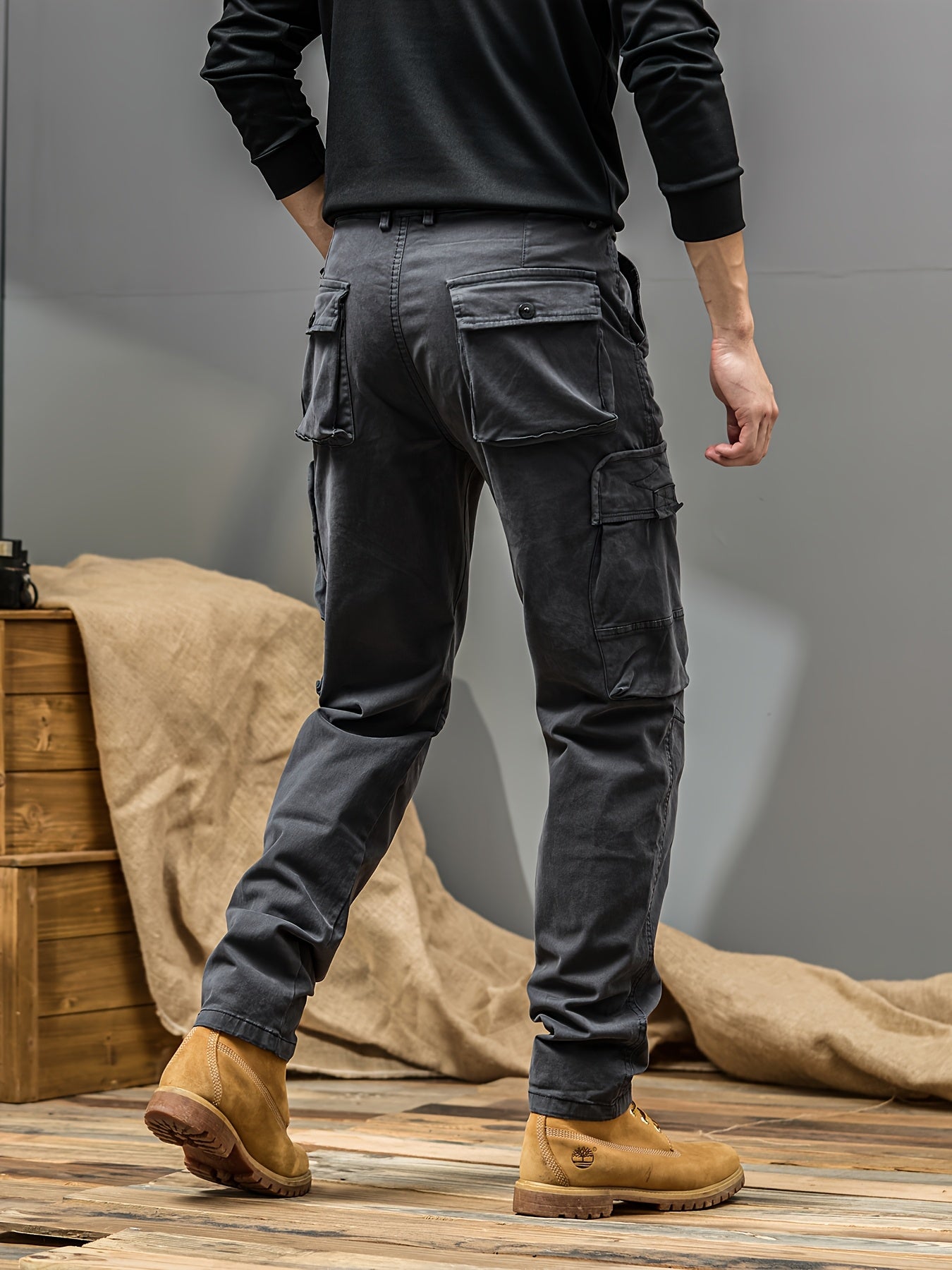 Men's Cargo Pants - Heavy-Duty Multi-Pocket Work Trousers, All-Season Machine Washable Pants with Utility Cargo Design for Construction, Travel, Everyday Carry - Mid-Rise Regular Fit Cargo Pants for Men, Outdoor Activities, S