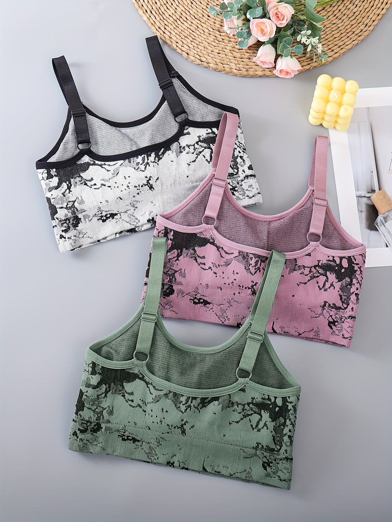 Conjunto 3 Tops Deportivos Mujer | Tirantes Ajustables | Tie Dye | Ticotrendy